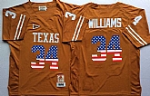 Texas Longhorns #34 Ricky Williams Orange USA Flag College Stitched Jersey,baseball caps,new era cap wholesale,wholesale hats