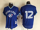 Toronto Blue Jays #12 Roberto Alomar Blue Mitchell And Ness Throwback Pullover Stitched Jersey,baseball caps,new era cap wholesale,wholesale hats