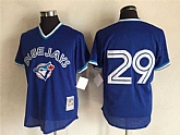 Toronto Blue Jays #29 Devon Travis Blue Mitchell And Ness Throwback Pullover Stitched Jersey,baseball caps,new era cap wholesale,wholesale hats