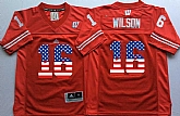 Wisconsin Badgers #16 Russell Wilson Red USA Flag College Stitched Jersey,baseball caps,new era cap wholesale,wholesale hats
