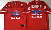 Wisconsin Badgers #25 Melvin Gordon III Red USA Flag College Stitched Jersey,baseball caps,new era cap wholesale,wholesale hats