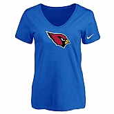 Women's Arizona Cardinals Blue Logo V neck T-Shirt FengYun,baseball caps,new era cap wholesale,wholesale hats