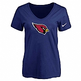 Women's Arizona Cardinals D.Blue Logo V neck T-Shirt FengYun,baseball caps,new era cap wholesale,wholesale hats