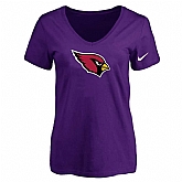 Women's Arizona Cardinals Purple Logo V neck T-Shirt FengYun,baseball caps,new era cap wholesale,wholesale hats