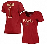 Women's Arizona Diamondbacks 2017 Mother's Day #1 Mom Plus Size T-Shirt - Red FengYun,baseball caps,new era cap wholesale,wholesale hats