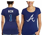 Women's Atlanta Braves Majestic Threads Mother's Day #1 Mom T-Shirt - Navy Blue FengYun,baseball caps,new era cap wholesale,wholesale hats