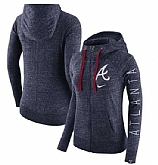 Women's Atlanta Braves Nike Vintage Full-Zip Hoodie - Heather Navy FengYun,baseball caps,new era cap wholesale,wholesale hats