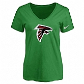 Women's Atlanta Falcons D.Green Logo V neck T-Shirt FengYun,baseball caps,new era cap wholesale,wholesale hats