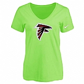 Women's Atlanta Falcons L.Green Logo V neck T-Shirt FengYun,baseball caps,new era cap wholesale,wholesale hats