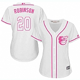 Women's Baltimore Orioles #20 Frank Robinson White Pink New Cool Base Jersey,baseball caps,new era cap wholesale,wholesale hats
