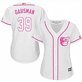 Women's Baltimore Orioles #39 Kevin Gausman White Pink New Cool Base Jersey,baseball caps,new era cap wholesale,wholesale hats