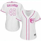 Women's Baltimore Orioles #49 Yovani Gallardo White Pink New Cool Base Jersey,baseball caps,new era cap wholesale,wholesale hats