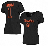 Women's Baltimore Orioles 2017 Mother's Day #1 Mom V-Neck T-Shirt - Black FengYun,baseball caps,new era cap wholesale,wholesale hats
