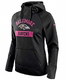 Women's Baltimore Ravens Nike Breast Cancer Awareness Circuit Performance Pullover Hoodie - Black FengYun,baseball caps,new era cap wholesale,wholesale hats