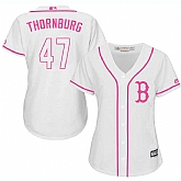 Women's Boston Red Sox #47 Tyler Thornburg White Pink New Cool Base Jersey,baseball caps,new era cap wholesale,wholesale hats