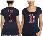 Women's Boston Red Sox Majestic Threads Mother's Day #1 Mom T-Shirt - Navy Blue FengYun,baseball caps,new era cap wholesale,wholesale hats