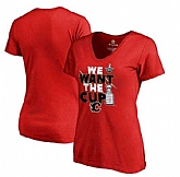 Women's Calgary Flames Fanatics Branded 2017 NHL Stanley Cup Playoff Participant Blue Line Plus Size V Neck T Shirt Red FengYun,baseball caps,new era cap wholesale,wholesale hats