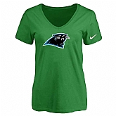 Women's Carolina Panthers D.Green Logo V neck T-Shirt FengYun,baseball caps,new era cap wholesale,wholesale hats