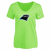 Women's Carolina Panthers L.Green Logo V neck T-Shirt FengYun,baseball caps,new era cap wholesale,wholesale hats