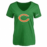 Women's Chicago Bears D.Green Logo V neck T-Shirt FengYun,baseball caps,new era cap wholesale,wholesale hats