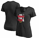 Women's Chicago Blackhawks Fanatics Branded 2017 NHL Stanley Cup Playoff Participant Blue Line Plus Size V Neck T Shirt Black FengYun,baseball caps,new era cap wholesale,wholesale hats