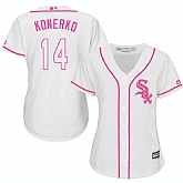 Women's Chicago White Sox #14 Paul Konerko White Pink New Cool Base Jersey,baseball caps,new era cap wholesale,wholesale hats