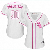 Women's Chicago White Sox #30 David Robertson White Pink New Cool Base Jersey,baseball caps,new era cap wholesale,wholesale hats