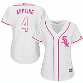 Women's Chicago White Sox #4 Luke Appling White Pink New Cool Base Jersey,baseball caps,new era cap wholesale,wholesale hats