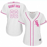 Women's Chicago White Sox #62 Jose Quintana White Pink New Cool Base Jersey,baseball caps,new era cap wholesale,wholesale hats