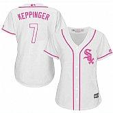 Women's Chicago White Sox #7 Jeff Keppinger White Pink New Cool Base Jersey,baseball caps,new era cap wholesale,wholesale hats
