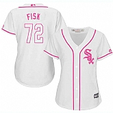 Women's Chicago White Sox #72 Carlton Fisk White Pink New Cool Base Jersey,baseball caps,new era cap wholesale,wholesale hats