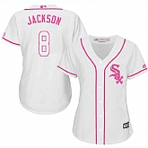 Women's Chicago White Sox #8 Bo Jackson White Pink New Cool Base Jersey,baseball caps,new era cap wholesale,wholesale hats