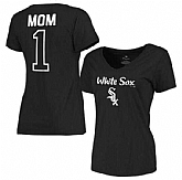 Women's Chicago White Sox 2017 Mother's Day #1 Mom V-Neck T-Shirt - Black FengYun,baseball caps,new era cap wholesale,wholesale hats