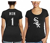 Women's Chicago White Sox Majestic Threads Mother's Day #1 Mom T-Shirt - Black FengYun,baseball caps,new era cap wholesale,wholesale hats