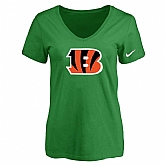 Women's Cincinnati Bengals D.Green Logo V neck T-Shirt FengYun,baseball caps,new era cap wholesale,wholesale hats