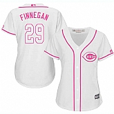 Women's Cincinnati Reds #29 Brandon Finnegan White Pink New Cool Base Jersey,baseball caps,new era cap wholesale,wholesale hats