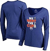 Women's Edmonton Oilers Fanatics Branded 2017 NHL Stanley Cup Playoff Participant Blue Line V Neck Long Sleeve T Shirt Royal FengYun,baseball caps,new era cap wholesale,wholesale hats