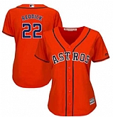 Women's Houston Astros #22 Josh Reddick Orange New Cool Base Stitched Jersey,baseball caps,new era cap wholesale,wholesale hats