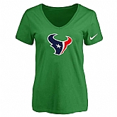 Women's Houston Texans D.Green Logo V neck T-Shirt FengYun,baseball caps,new era cap wholesale,wholesale hats