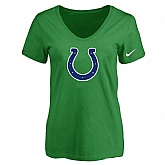 Women's Indiannapolis Colts D.Green Logo V neck T-Shirt FengYun,baseball caps,new era cap wholesale,wholesale hats