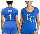 Women's Kansas City Royals Majestic Threads Mother's Day #1 Mom T-Shirt - Royal Blue FengYun,baseball caps,new era cap wholesale,wholesale hats