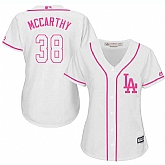 Women's Los Angeles Dodgers #38 Brandon McCarthy White Pink New Cool Base Jersey,baseball caps,new era cap wholesale,wholesale hats