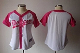 Women's Los Angeles Dodgers Blank White Pink Splash Fashion Stitched Jersey,baseball caps,new era cap wholesale,wholesale hats