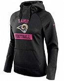 Women's Los Angeles Rams Nike Breast Cancer Awareness Circuit Performance Pullover Hoodie - Black FengYun,baseball caps,new era cap wholesale,wholesale hats