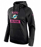Women's Miami Dolphins Nike Breast Cancer Awareness Circuit Performance Pullover Hoodie - Black FengYun,baseball caps,new era cap wholesale,wholesale hats