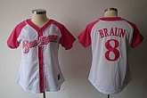 Women's Milwaukee Brewers #8 Ryan Braun White Pink Splash Fashion Stitched Jersey,baseball caps,new era cap wholesale,wholesale hats