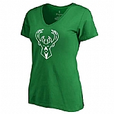 Women's Milwaukee Bucks Fanatics Branded Kelly Green St. Patrick's Day White Logo T-Shirt FengYun,baseball caps,new era cap wholesale,wholesale hats