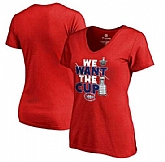 Women's Montreal Canadiens Fanatics Branded 2017 NHL Stanley Cup Playoff Participant Blue Line Slim Fit V Neck T Shirt Red FengYun,baseball caps,new era cap wholesale,wholesale hats