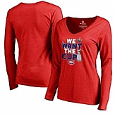 Women's Montreal Canadiens Fanatics Branded 2017 NHL Stanley Cup Playoff Participant Blue Line V Neck Long Sleeve T Shirt Red FengYun,baseball caps,new era cap wholesale,wholesale hats