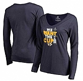 Women's Nashville Predators Fanatics Branded 2017 NHL Stanley Cup Playoff Participant Blue Line V Neck Long Sleeve T Shirt Navy FengYun,baseball caps,new era cap wholesale,wholesale hats